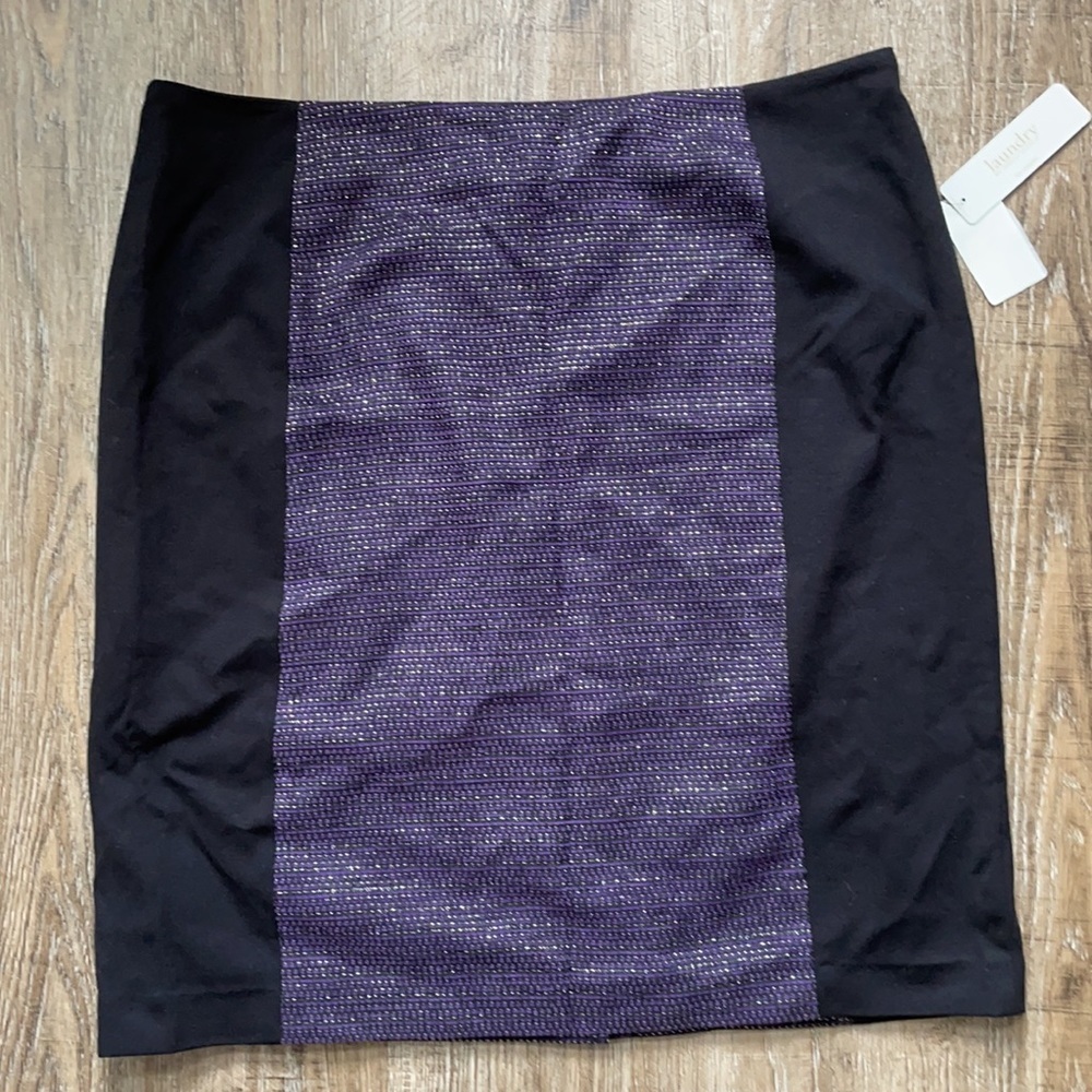Laundry By Shelli Segal Metallic Pencil Skirt Purple 16